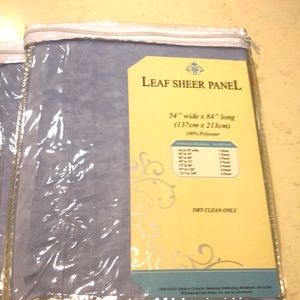 54”wide 84” long leaf sheer panel curtains (2)